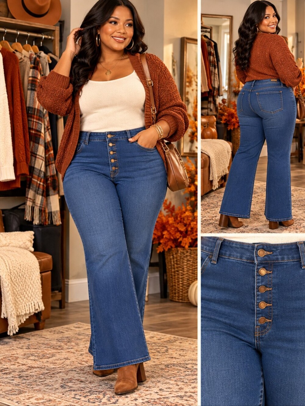 Terra & Sky Size 26W Flare Jeans NWT Button Fly Plus Size Denim